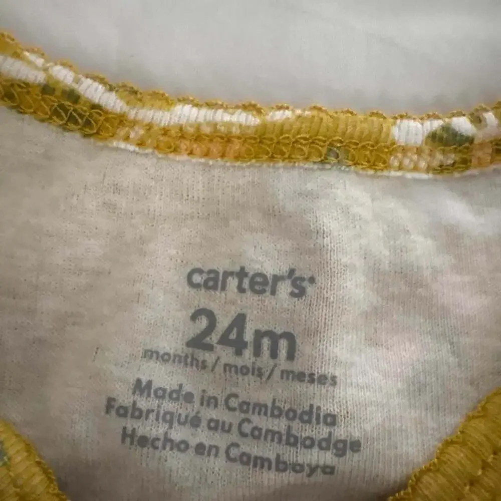 Carter's Baby Bodysuit Yellow Floral Print 24 Months
